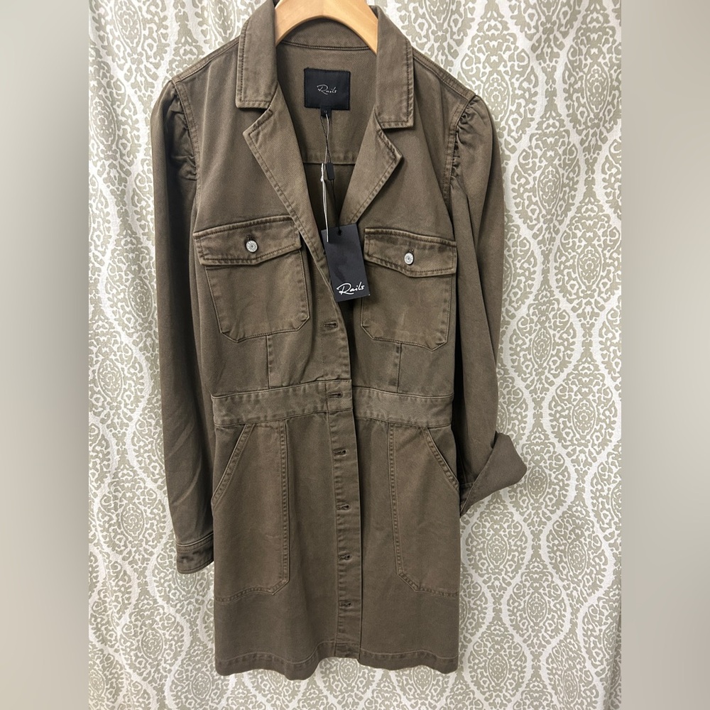 Nordstrom Brown Utility Jacket with Tailored Silhouette